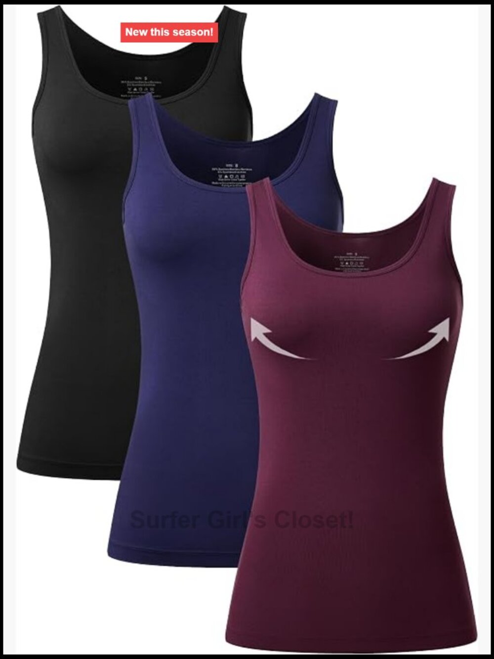 Women's Bamboo Rayon Tank Tops 3 Pack Sleeveless Wide Strap